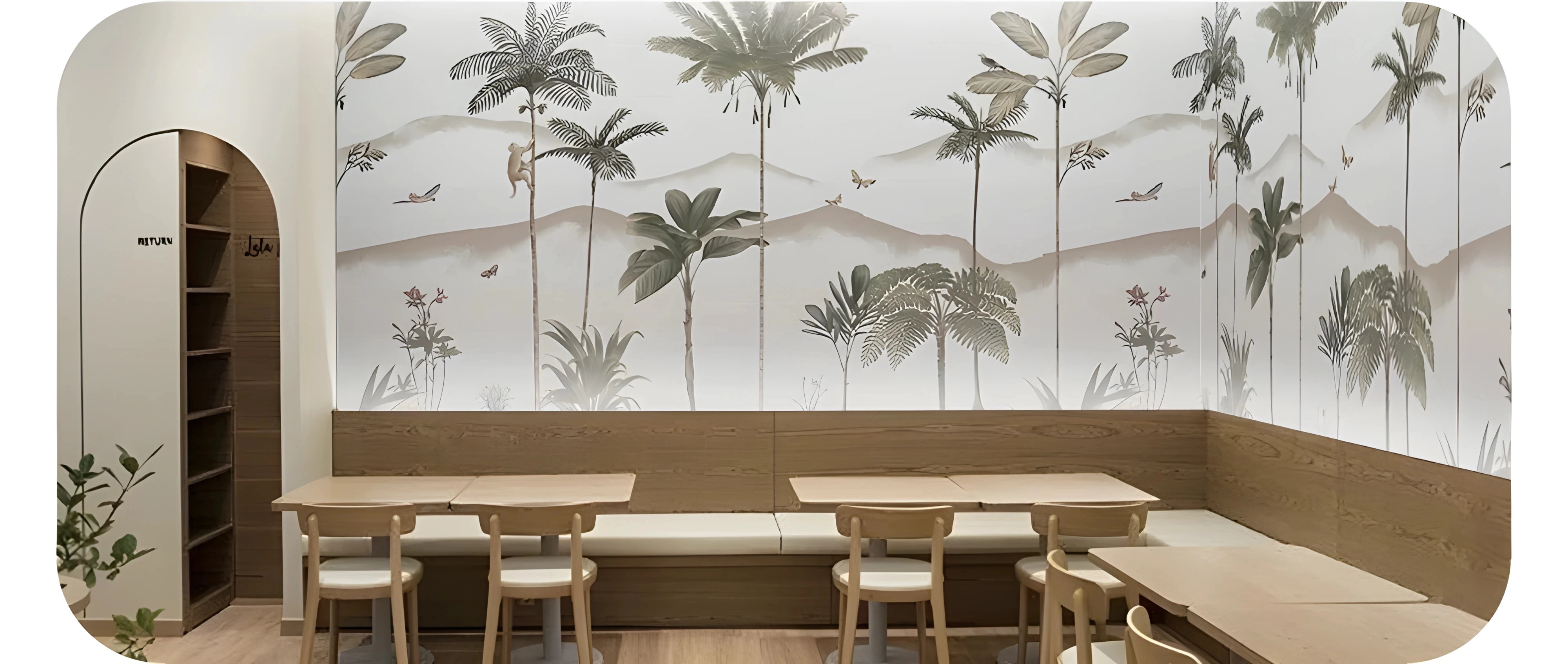 customized wallpaper for restaurant